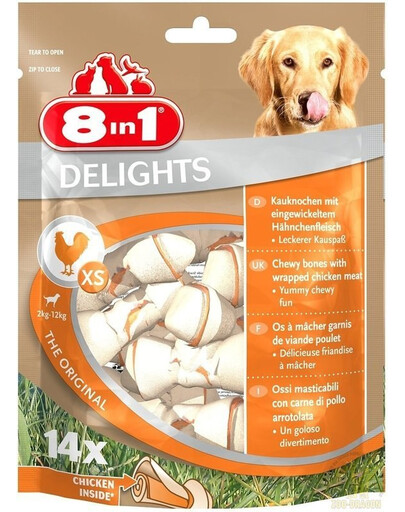 8IN1 Pamlsek Delights Bones XS 14 ks