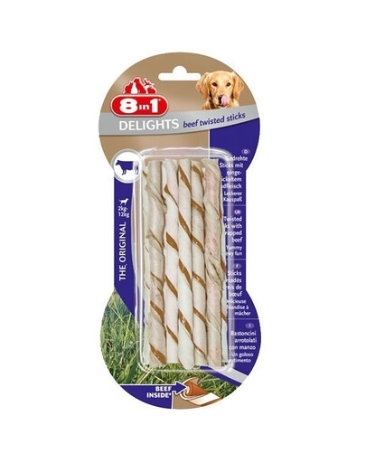 8IN1 Pamlsek Delights Beef Twisted Sticks 10 ks