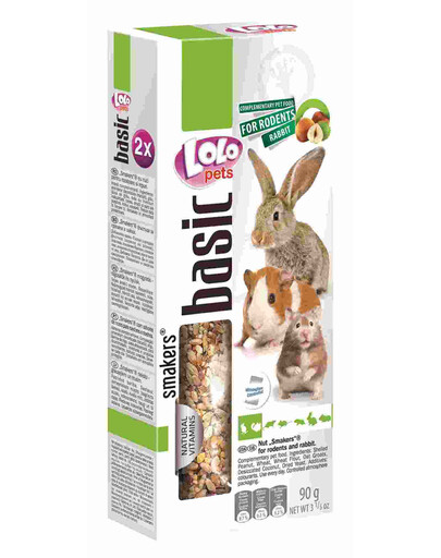 LOLO Pet Smakers pro hlodavce a králíka -ořechové 90G