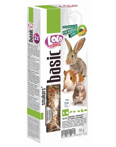 LOLO Pet Smakers pro hlodavce a králíka - zeleninové 90G