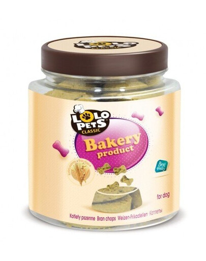 LOLO PETS Kostičky pro psa s otrubami - pšeničné kotlety ve skleci 270g