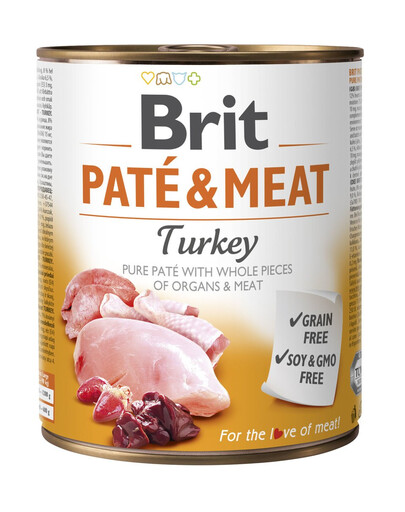 BRIT Pate & meat turkey 800g konzerva pro psy