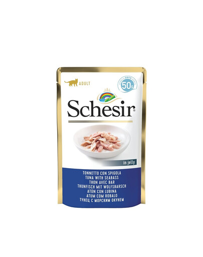 SCHESIR Tuňák s okounem doplňkové krmivo pro kočky 50 g