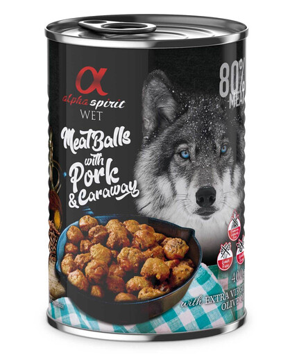 Levně ALPHA SPIRIT Masové kuličky Vepřové maso s kmínem 400g