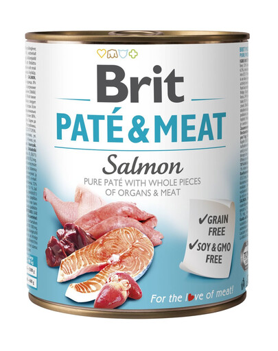 BRIT Pate & meat salmon 800g konzerva pro psy