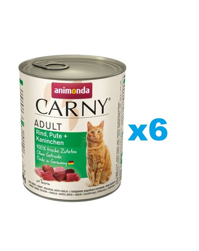 ANIMONDA Carny Adult hovězí krůta králík 6 x 800 g