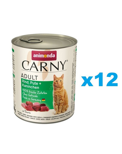 ANIMONDA Carny Adult hovězí krůta králík 12 x 800 g