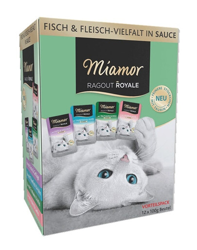 MIAMOR RAGOUT ROYALE Multibox 12x100g drůbeží příchutě v omáčce Sáčky s kuřecím, kachním, drůbežím a krůtím masem