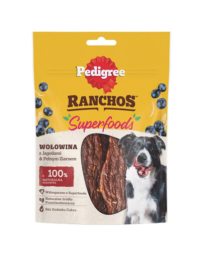 PEDIGREE Ranchos Superfoods s hovězím masem, borůvkami a celozrnnými výrobky 70 g