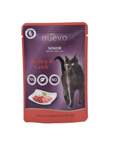NUEVO Cat Senior Drůbeží a jehněčí 85g