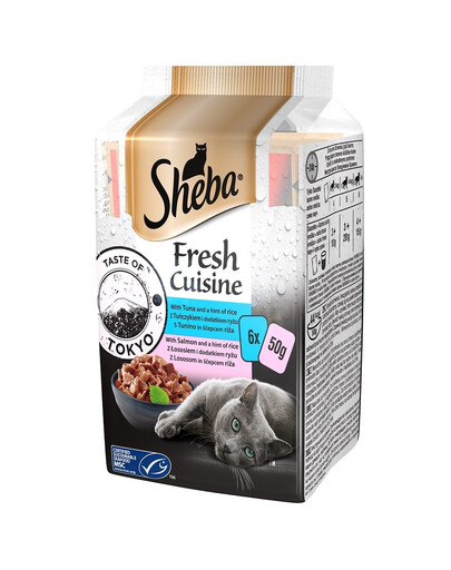 SHEBA Fresh Cuisine Taste of Tokyo 12x(6x50g) Tuňák, losos a rýže