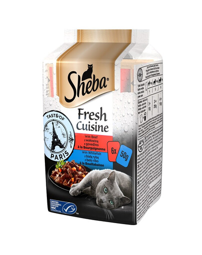 PEDIGREE Fresh Cuisine Taste of Paris kompletní vlhké krmivo pro dospělé kočky s hovězím masem, bílá ryba sáček 72x50g
