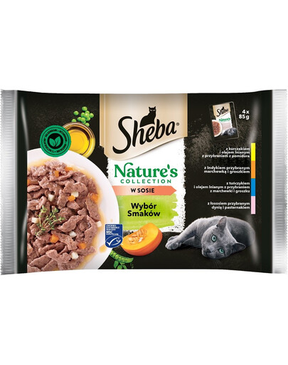 SHEBA Nature’s Collection Mokré kompletní krmivo pro dospělé kočky v omáčce 52x85g s výběrem příchutí