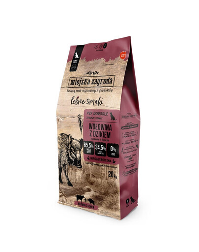 WIEJSKA ZAGRODA Forest Flavours Hovězí s kančími křupkami L 20kg