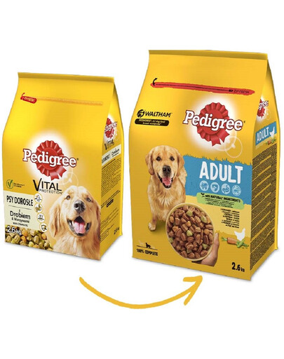 PEDIGREE Adult 3x2,6 kg s kuřecím masem a zeleninou suché kompletní krmivo pro dospělé psy