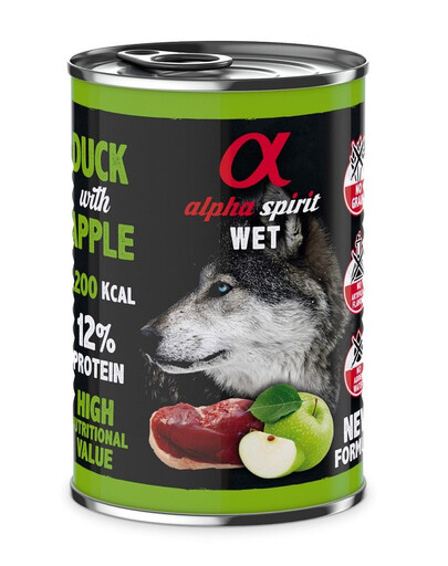 Levně ALPHA SPIRIT Duck with Green Apple 400 g