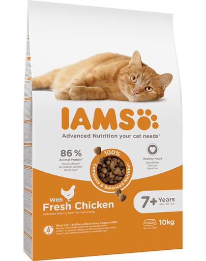 Levně IAMS for Vitality Senior Cat Food with Fresh Chicken 10kg