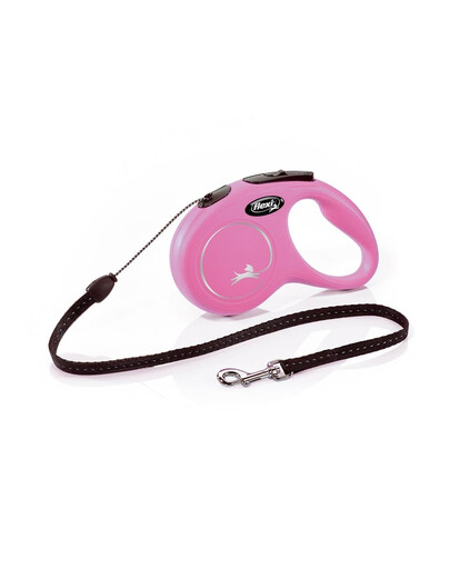 FLEXI Vodítko New Classic lanko 5 m růžové do 12 kg