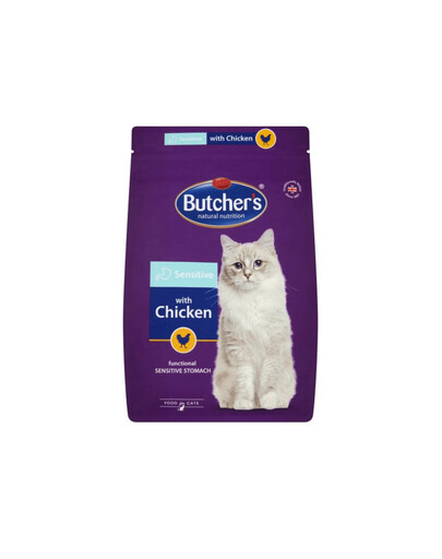 BUTCHER'S Functional Cat Dry Sensitive s kuřecím 800 g