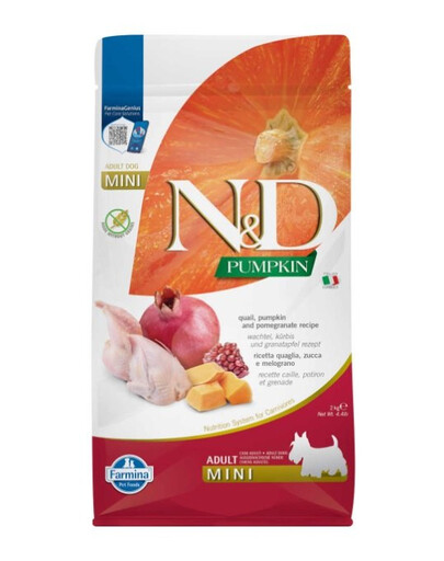 FARMINA N&D Pumpkin Dog Adult mini Křepelka, dýně, granátové jablko 2 kg