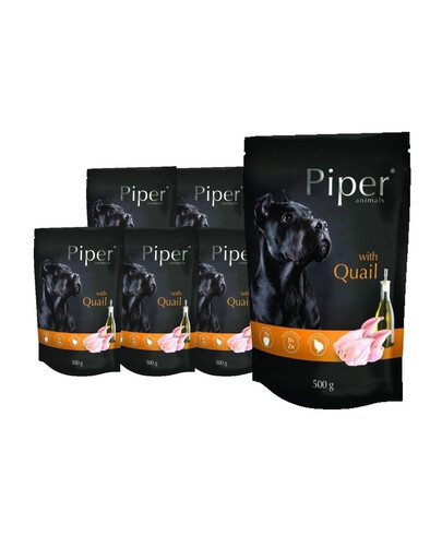 DOLINA NOTECI PIPER Animals s křepelkami 10x500 g mokré krmivo pro psy