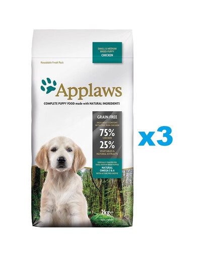 APPLAWS Puppy Small Medium Chicken 3x2 kg