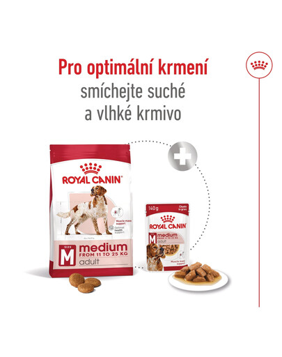 ROYAL CANIN Medium Adult 4kg granule pro dospělé psy středních plemen starší 12 měsíců