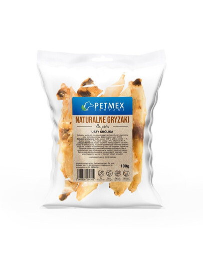 PETMEX Králičí uši 4x100g přírodní žvýkačka pro psy