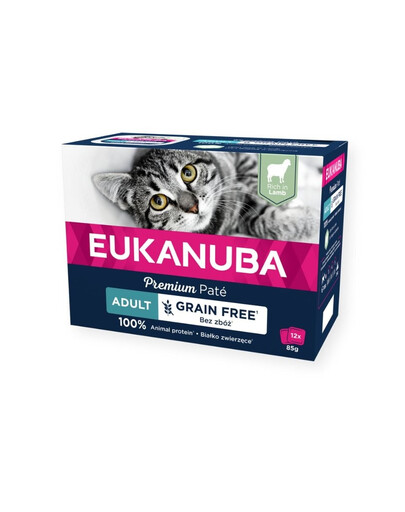 EUKANUBA Grain Free Adult Jehněčí paštika 12 x 85 g