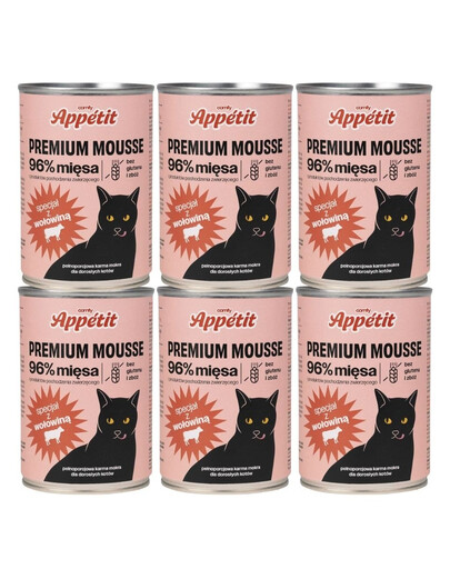 COMFY APPETIT PREMIUM Mousse hovězí  6x400 g