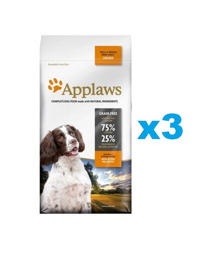 APPLAWS Dog Adult Small & Medium Breed Chicken 3x2kg