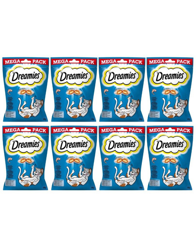 DREAMIES Mega Pack 2 x 4x180g lahodné pamlsky pro kočky s příchutí lososa