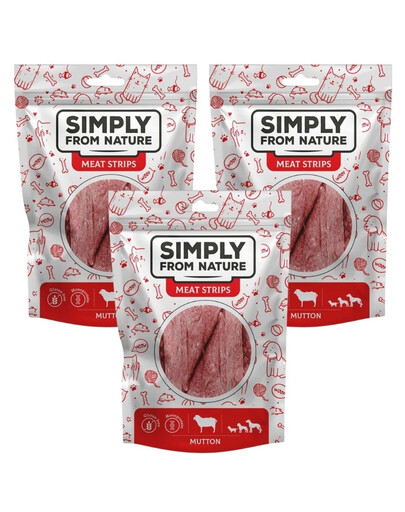 SIMPLY FROM NATURE Meat Strips Skopové pamlsky pro psy  3x80 g