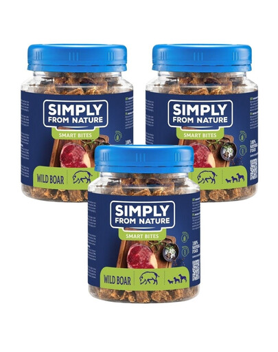 SIMPLY FROM NATURE Smart Bites Tréninkové pamlsky z divočáka 3x130 g