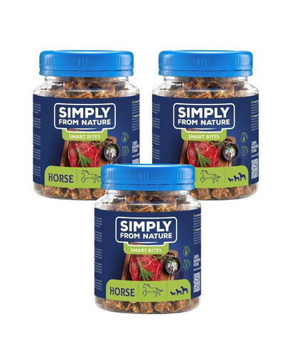 SIMPLY FROM NATURE Smart Bites Tréninkové pamlsky z koňského masa 3x130 g