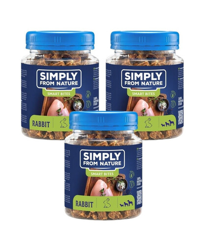 SIMPLY FROM NATURE Smart Bites Tréninkové pamlsky s králičím masem 3x130 g