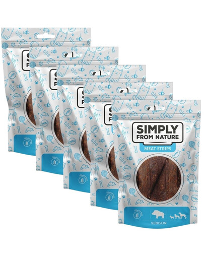 SIMPLY FROM NATURE Meat Strips pamlsky se zvěřinou pro psy 5x80 g