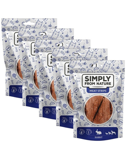SIMPLY FROM NATURE Meat Strips pamlsky s králíkem pro psy  5x80 g
