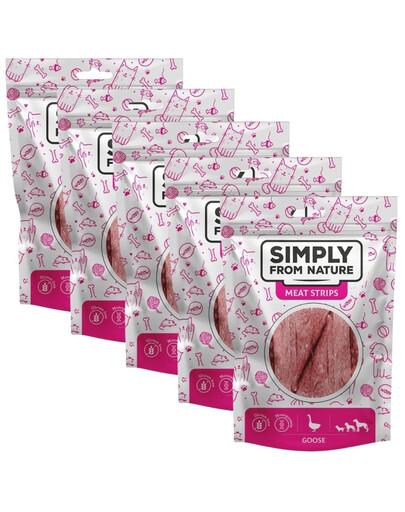 SIMPLY FROM NATURE Meat Strips pamlsky s husou pro psy 5x80 g