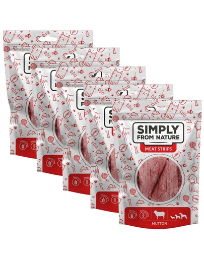 SIMPLY FROM NATURE Meat Strips jehněčí pamlsky pro psy  5x80 g