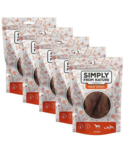 SIMPLY FROM NATURE Meat Strips Stripsy z koňského masa pro psy 5x80 g