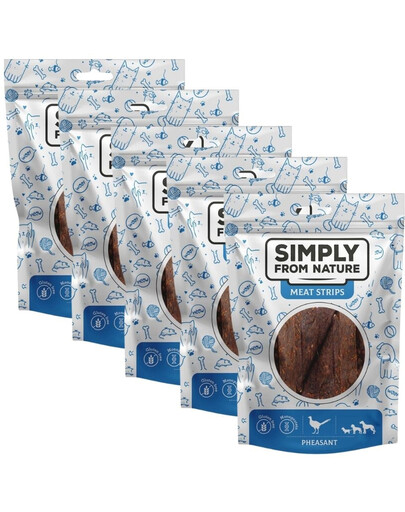 SIMPLY FROM NATURE Meat Strips s bažantem pro psy  5x80 g