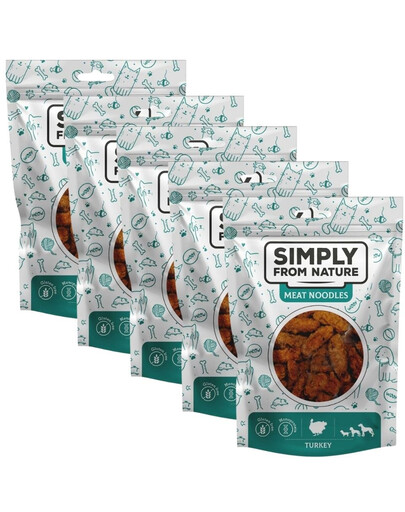 SIMPLY FROM NATURE Meat Noodles Krůtí rolky pro psy 5x80 g