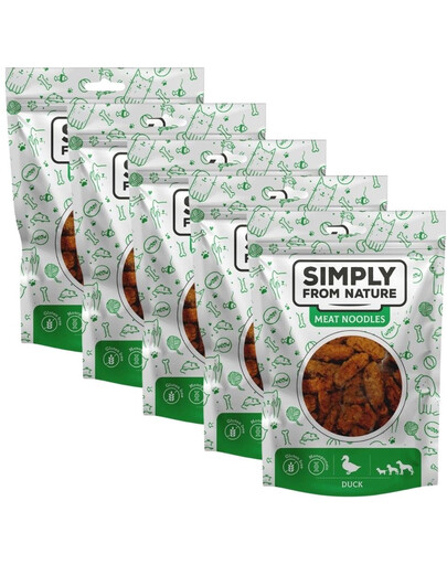 SIMPLY FROM NATURE Meat Noodles Kachní rolky pro psy 5x80 g