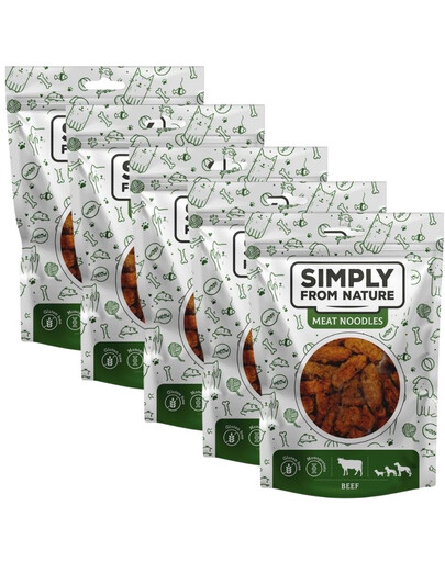 SIMPLY FROM NATURE Meat Noodles Hovězí rolky pro psy  5x80 g