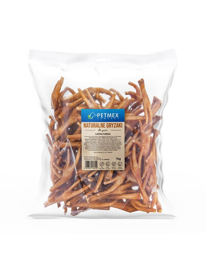 PETMEX kuřecí tlapka 1kg přírodní žvýkačka pro psy