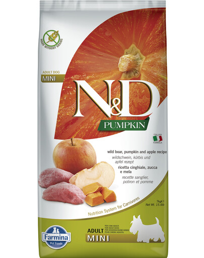 N&D Grain Free Pumpkin DOG Adult Mini Boar & Apple 7kg