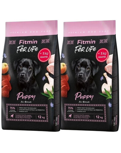 FITMIN Dog For Life Puppy 2 x 13 kg