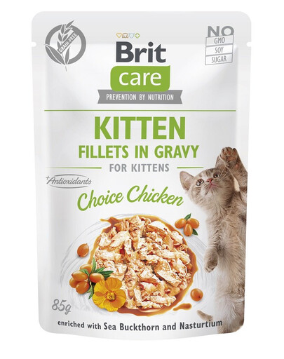 BRIT CARE Fillets in Jelly Pouch Kitten Choice Chicken 24x85g s kuřecím masem pro koťata