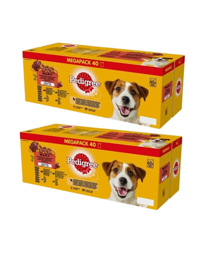 PEDIGREE kapsička Adult v želé 80x100g Mix příchutí - hovězí, kuřecí, jehněěčí, drůbeží